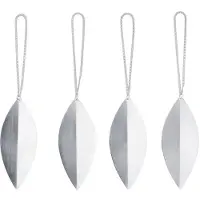 Ferm Living Leaf kerstboomhanger Silver, 4-pack