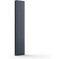 Blumfeldt badkamerverwarming, design radiator plat, geruisloze vlakke radiator verticaal, warm water buisradiator, 1435 watt radiator met thermostaat, wandverwarming voor badkamer & woonkamer