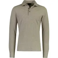 Cavallaro Napoli poloshirt beige gemeleerd Camicia Polo LS