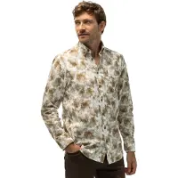 State of Art Overhemd beige geprint