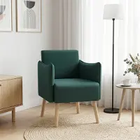 vidaXL Accentstoel Donkergroen Stof