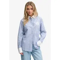 Superdry Blouse lichtblauw / wit