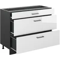 Vicco Keukenonderkast R-Line Wit Hoogglans/Antraciet 100 cm zonder werkblad, Model 71594