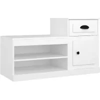 vidaXL Schoenenkast 100x42x60 cm bewerkt hout wit
