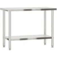 vidaXL Keukenwerktafel 110x55x85 cm roestvrij staal