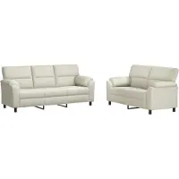 vidaXL Bankstel 2 pcs Crèmekleurig fluweel