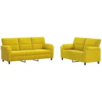 vidaXL Bankstel 2 pcs Geel fluweel