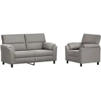vidaXL Bankstel 2 pcs Lichtgrijs fluweel