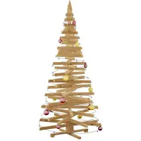 vidaXL Houten kerstboom KOTKA 210 cm Massief grenenhout Bruin