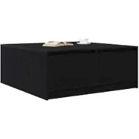 vidaXL Salontafel met lades 100x100x40 cm zwart eikenkleurig