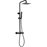 Mueller Straw regendouche opbouw met staaf handdouche mat zwart