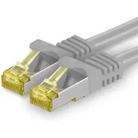 1aTTack.de Netwerkkabel Cat.7, 25 meter, grijs, 1 stuk. Cat7 Ethernetkabel, netwerk, LAN