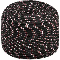 vidaXL Multifunctioneel touw 10 mm 25 m Zwart en Rood PP