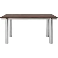 Ferm Living Atura eettafel Brushed stainless steel-dark stained oak, 90x160 cm