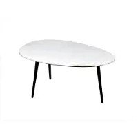 LivingFurn D - - Salontafel Organic Marble - Wit Zwart - 50x70x35 - Marmer