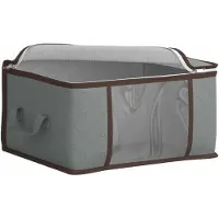 vidaXL Opbergbox met transparant zijpaneel, grijs