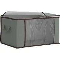 vidaXL opbergdoos met doorzichtige zijkant Grijs 60 x 43 x 35 cm