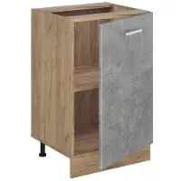 Vicco Keukenonderkast R-Line Beton/Goudkleurig Eiken 50 cm zonder werkblad, Model 70314
