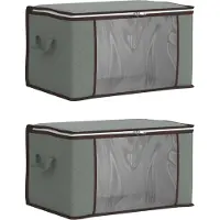 vidaXL Opbergbox met transparant zijpaneel, 2 stuks, 90,3 liter