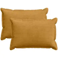 vidaXL Kussensloop 2 st HOUTEN Geel 50 x 70 cm corduroy