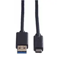 Secomp USB-C - USB-A kabel | USB3.0 5 Gbps | 15W | TPE-LSZH | zwart | 0,50 meter