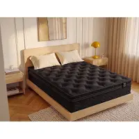 Vente-unique Matras 160 x 200 cm hybride met pocketveren, geïntegreerde topper en zwarte tijk - dikte 30 cm - van YSMÉE GAMIANI