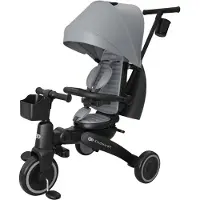 Kinderkraft JAZZ 3 – opvouwbare driewieler met duwstang, 6 standen, verstelbare zitting, semi-ligpositie, geschikt tot 25 kg, loopfietsmodus, grijs