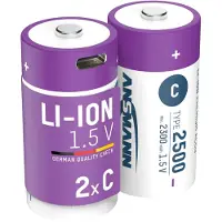 Ansmann Oplaadbare C batterij (baby) LR15 USB-C Li-ion 1.5 V 2500 mAh 2 stuk(s)