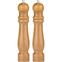 Sonstiges Peper- en Zoutmolen Set van 2 - Hout - Verstelbaar Maalmechanisme - Handmatig Draaisysteem - Gemakkelijk Bij te Vullen en Schoon te Maken - 25 cm - Licht Bruin