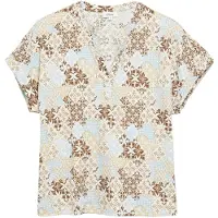 s.Oliver Blouse beige / lichtblauw / bruin