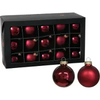 Othmar decorations kerstballen - 36x - donkerrood - glas - 6 cm - glans/mat - Kerstbal