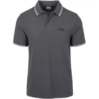 Barbour International Piqué Poloshirt Evan Tipped Antraciet | Grijs | Maat XL