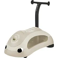 Globber WALK N' ROLL 2-in-1 ECO – Loopfiets, duwwagen, glijauto, eenvoudig om te bouwen zonder gereedschap, antislip, kleur: kokoswit