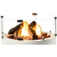 Happy Cocooning glazen schild voor ronde vuurtafels, rond model