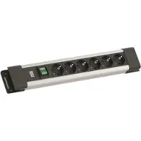 Bachmann CONNECTUS 6xCEE7/3, 1xschakelaar 2,0 m CEE7/7 grijs