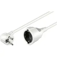 PROCABLE Verlengsnoer | 2 meter (Gehoekt, 3x 1.50 mm², Randaarde, Wit)