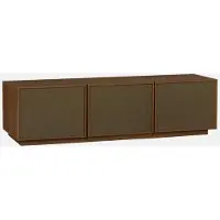 Sweeek Tv meubel met 3 deuren houtdecor en stof 180cm Walnoot
