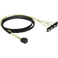 DeLOCK HDD Aansluitkabel [1x Mini-SAS-stekker (SFF-8643) - 4x SATA-bus 7-polig] 1 m Zwart, Geel