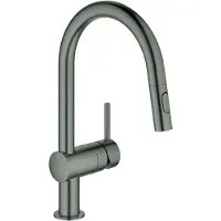 GROHE Keukenmengkraan Minta C-Uitloop Uittrekbare Dual Spray Hard Graphite Geborsteld