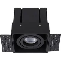 Lucide Inbouwspot Trimless, 1-lamp, zwart dimbaar, zwart, Woon-/ Eetkamer, Aluminium, inbouwspot