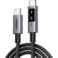 UGREEN Câble data renforcé USB Type C-C PD 100 W Nylon 1 m Noir et Gris anodisé