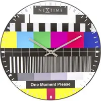 Nextime NE-3162 Wandklok Dia. 35 Cm, Bol Glas, Multi-color, 'Testpage Dome'