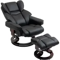 HOMCOM relaxfauteuil met voetenbank, draaibare fauteuil, tv-fauteuil met ligfunctie