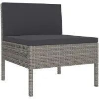 vidaXL 10-delige Loungeset met kussens poly rattan grijs
