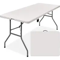 Goliving Opklapbare buitentafel – Campingtabel – Weerbestendig – 180x70x74cm – Wit
