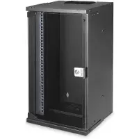 Digitus 10" 12U wandgemonteerde netwerkkast, SOHO PRO 595 x 315 x 300 mm, glazen deur, zwart, niet gemonteerd, 30 kg
