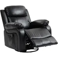 HOMCOM Massagestoel, draaibare relaxstoel met 8 vibratiefuncties en ligstand