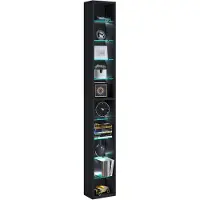 VCM RasitoXL wandkast wandmontage 10 planken zwart.
