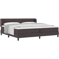 vidaXL Boxspring bed met hoofdeinde Donkerbruin 200 x 200 cm Stof