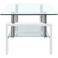 vidaXL Salontafel Wit Transparant 95x55x40 cm, glasplaat